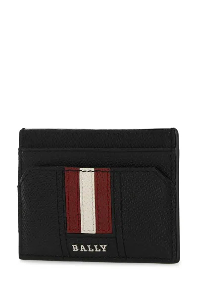 Bally Blue Leather Card Holder In Black