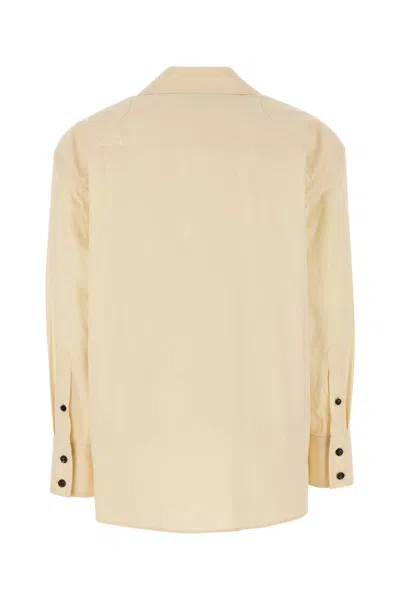 Bottega Veneta Women Cream Cotton Blend Shirt In Nude