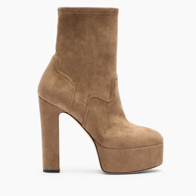 Casadei 130mm Patty Platform Ankle Boots In Brown