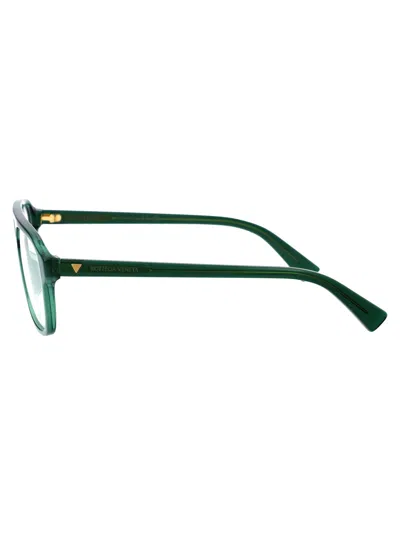 Bottega Veneta Green Acetate Optical Glasses In Green