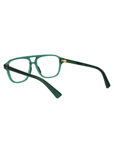 Bottega Veneta Green Acetate Optical Glasses In Green