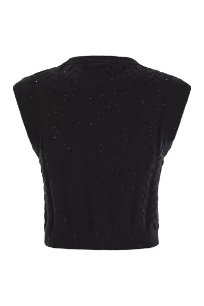Brunello Cucinelli Dazzling Double Cable Knitted Cotton Waistcoat