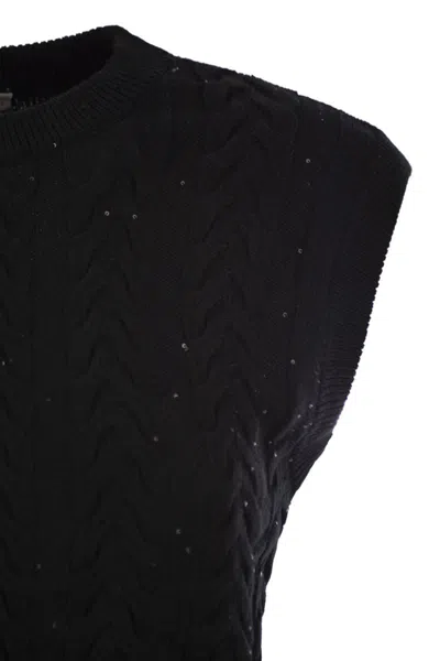 Brunello Cucinelli Dazzling Double Cable Knitted Cotton Waistcoat
