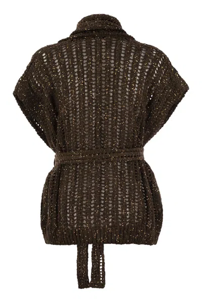 Brunello Cucinelli Women's Dazzling Silk And Linen Perforated Rib Cardigan In Multi