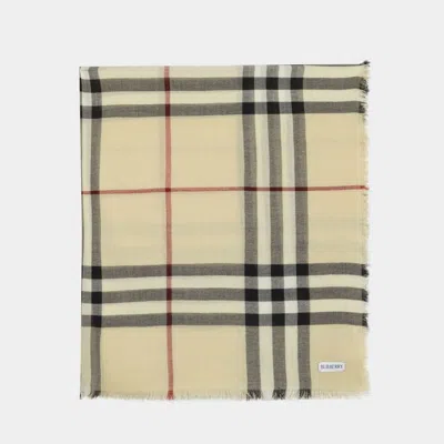 Burberry Giant Check Scarf In Gold