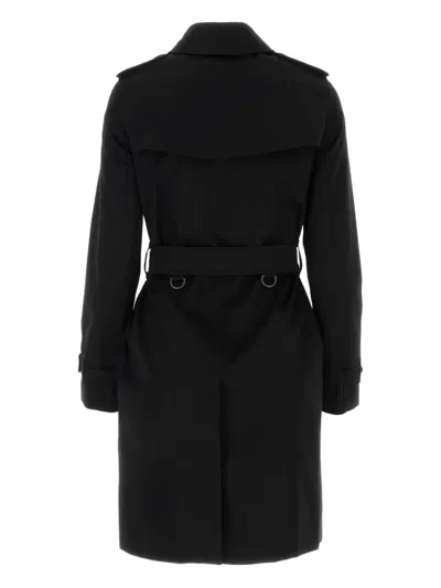 Burberry Short Kensington Heritage Trench Coat In Black