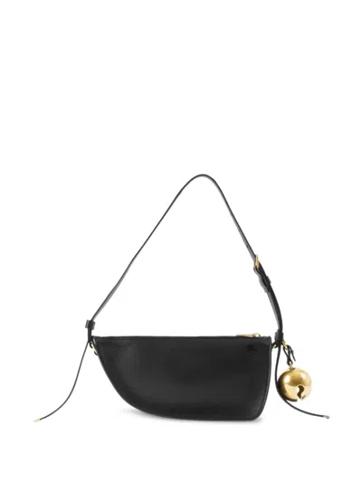Burberry Curved Shape Gold-tone Hardware Shoulder Bag In Black