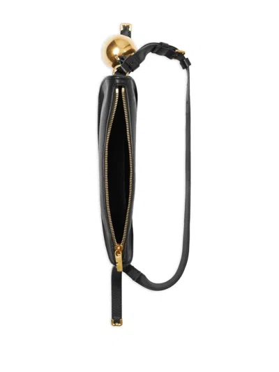 Burberry Curved Shape Gold-tone Hardware Shoulder Bag In Black