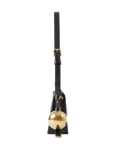 Burberry Curved Shape Gold-tone Hardware Shoulder Bag In Black
