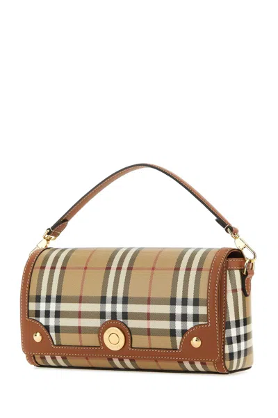 Burberry Printed Canvas And Leather Note Handbag