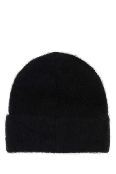 By Far Black Alpaca Beanie Hat
