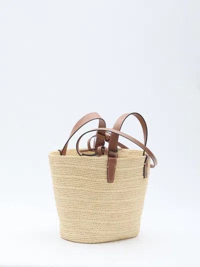 Celine Supple Straw And Leather Shoulder Bag
