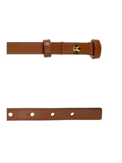 Chloé Adjustable Length Iconic Leather Belt In Gold