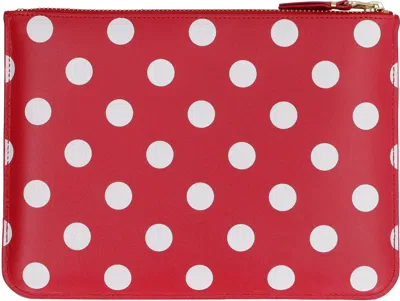 Comme Des Garçons Wallet Logo Detail Flat Leather Pouch