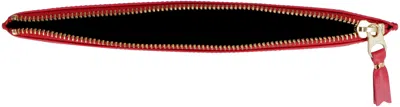 Comme Des Garçons Wallet Logo Detail Flat Leather Pouch