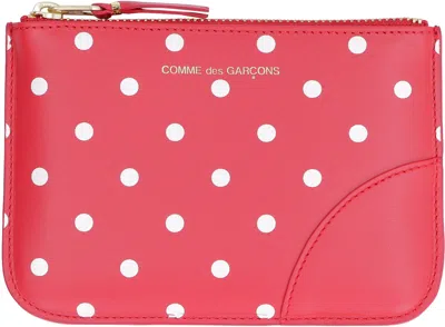 Comme Des Garçons Wallet Logo Detail Flat Leather Pouch