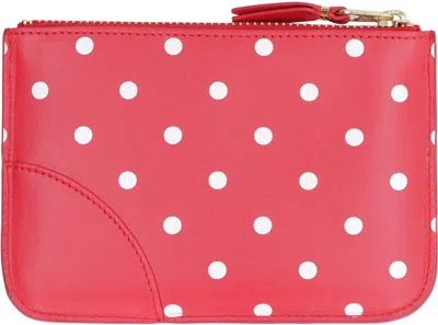 Comme Des Garçons Wallet Logo Detail Flat Leather Pouch