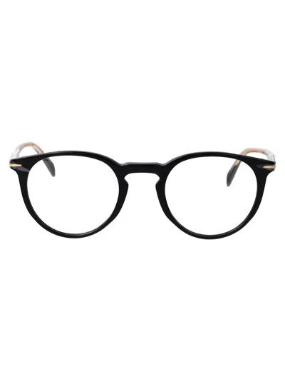 David Beckham Black Acetate Optical Glasses In Black
