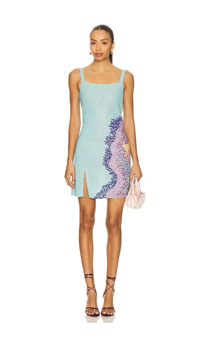 Oceanus Adeline Reef Beaded Mini Dress In Multi