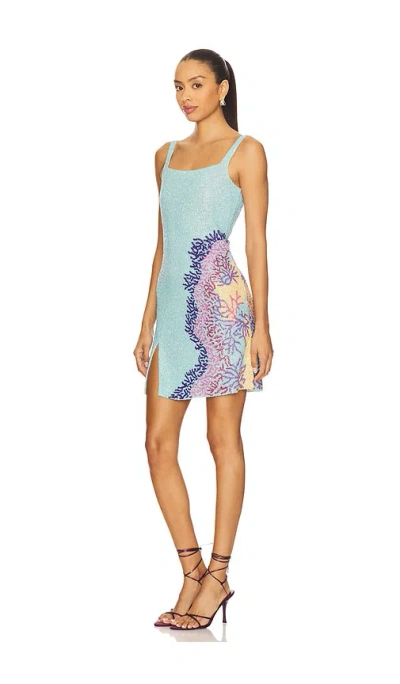 Oceanus Adeline Reef Beaded Mini Dress In Multi