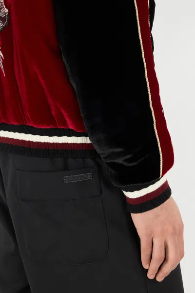 Roberto Cavalli Dragon-embroidered Bomber Jacket In Red