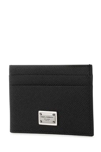 Dolce & Gabbana Black Dauphine Calfskin Card Holder