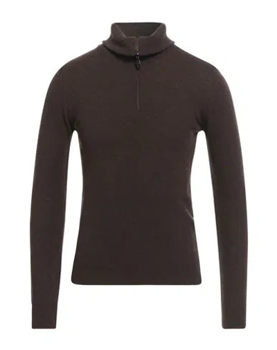 Berna Man Turtleneck Brown Size Xl Wool, Polyamide In Brown