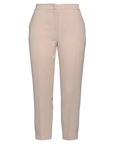 Clips Woman Pants Beige Size 12 Polyester, Elastane In Neutral