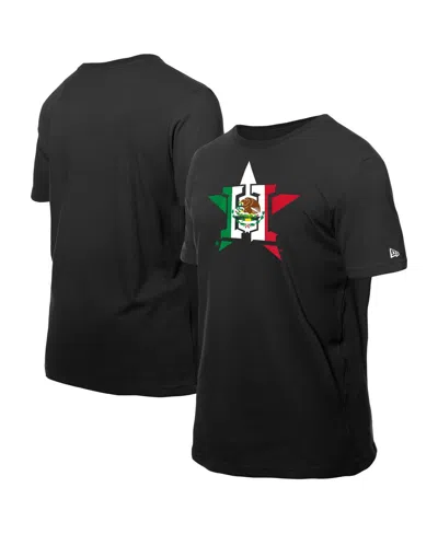 New Era Men's Black Houston Astros Mexican Flag Logo T-shirt In Black