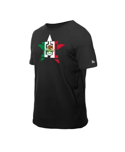 New Era Men's Black Houston Astros Mexican Flag Logo T-shirt In Black
