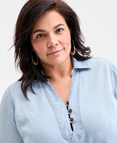 Style & Co Plus Size Denim Dress, Exclusively At Macy's