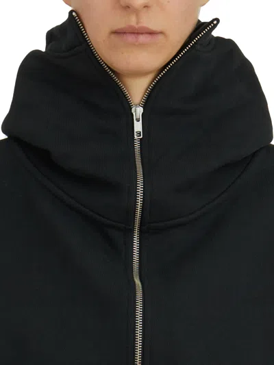 Entire Studios Felpa Cropped Full Zip Soot In Black