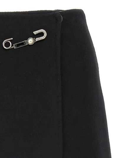 Ermanno Scervino Elegant Skirt Made From Virgin Wool Featuring Jewel Details