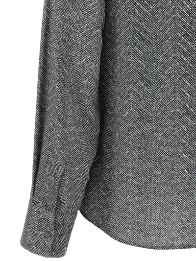 Ermanno Scervino Herringbone Shirt Adorned With Rhinestone Details