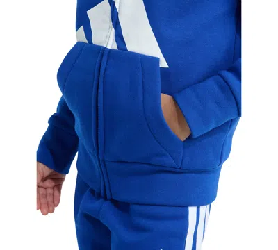 Adidas Originals Toddler & Little Boys Long-sleeve Essential Big Logo Fleece Jacket & Jogger Pants, 2 Piece Set In Blue