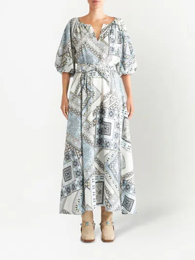 Etro Geometric Print Cotton Skirt In Multi