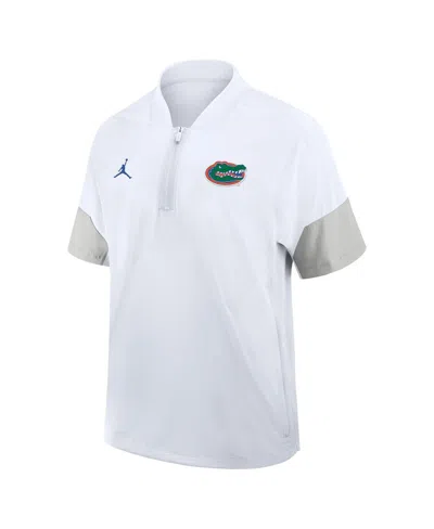 Jordan Men's White Florida Gators 2025 Sideline Coaches Lightweight Short Sleeve Jacket In White