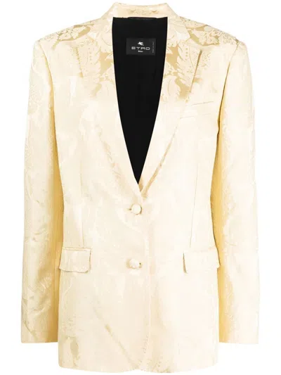 Etro Patterned-jacquard Single-breasted Blazer