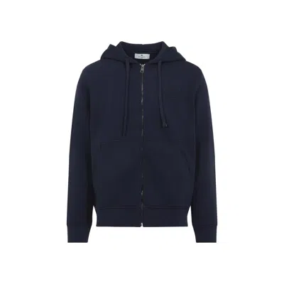 Etro Zipped Hoodie Sweatshirt In Blue