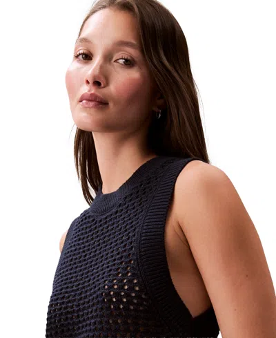 Calvin Klein Jeans Est.1978 Women's Cotton Open-stitch Tank Sweater