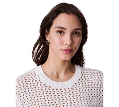 Calvin Klein Jeans Est.1978 Women's Cotton Open-stitch Short-sleeve Sweater