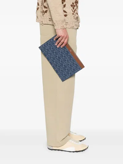 Fendi Blue Cotton Clutches