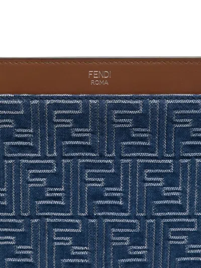 Fendi Blue Cotton Clutches
