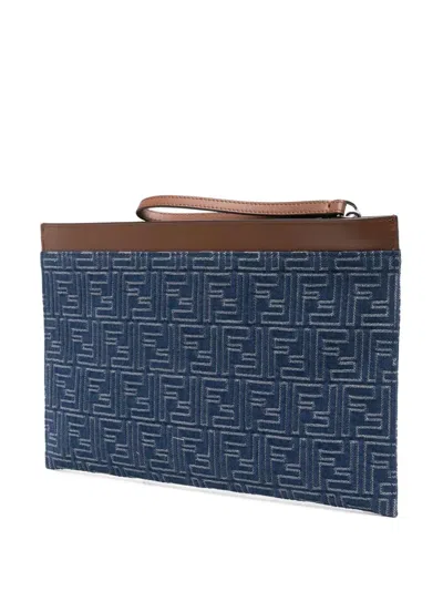 Fendi Blue Cotton Clutches