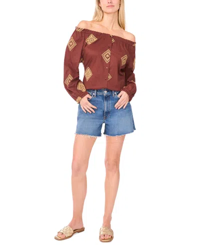 Vince Camuto Button Up Off-the-shoulder Top