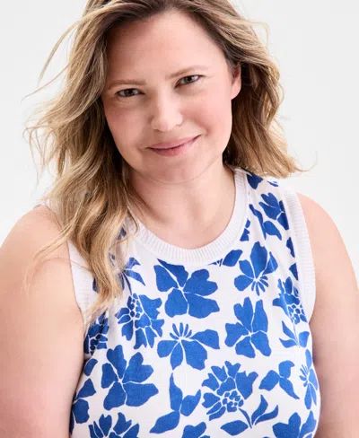 Style & Co Plus Size Floral Sleeveless Sweater, Exclusively At Macy's