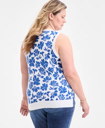 Style & Co Plus Size Floral Sleeveless Sweater, Exclusively At Macy's
