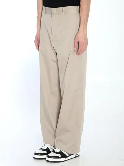 Fendi Straight-leg Trousers In Neutral
