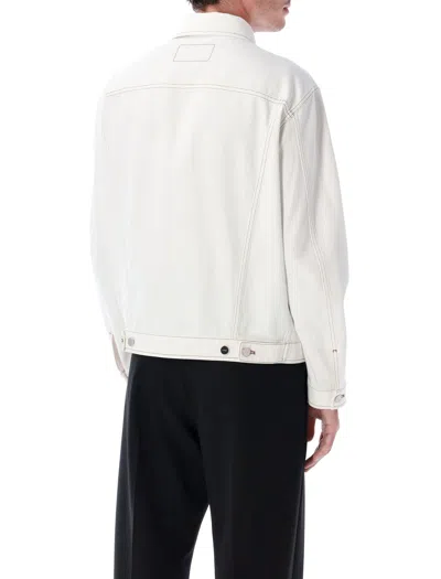 Fendi Logo Patch Oversized Jeans Jacket In White