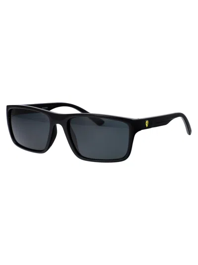 Ferrari Scuderia Black Injected Sunglasses In Blue